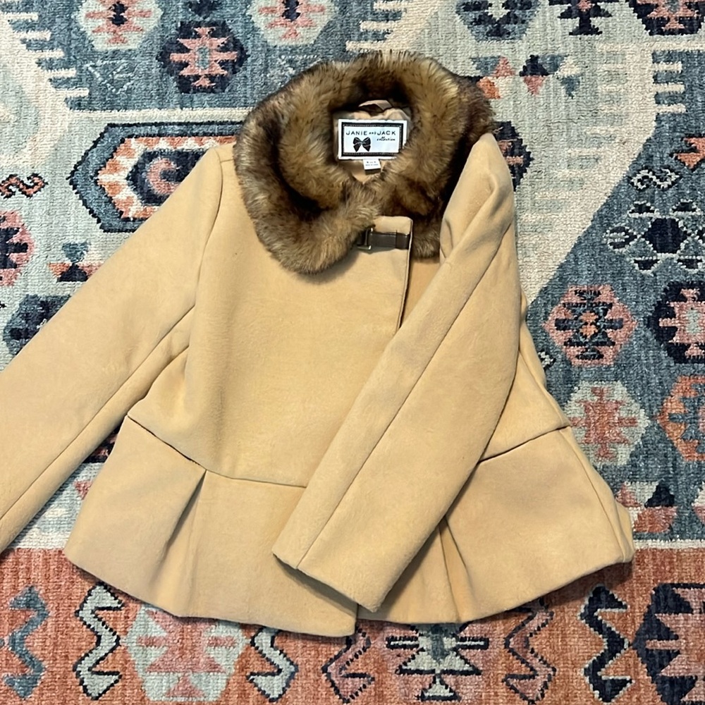 Tan Faux Fur Collar Jacket